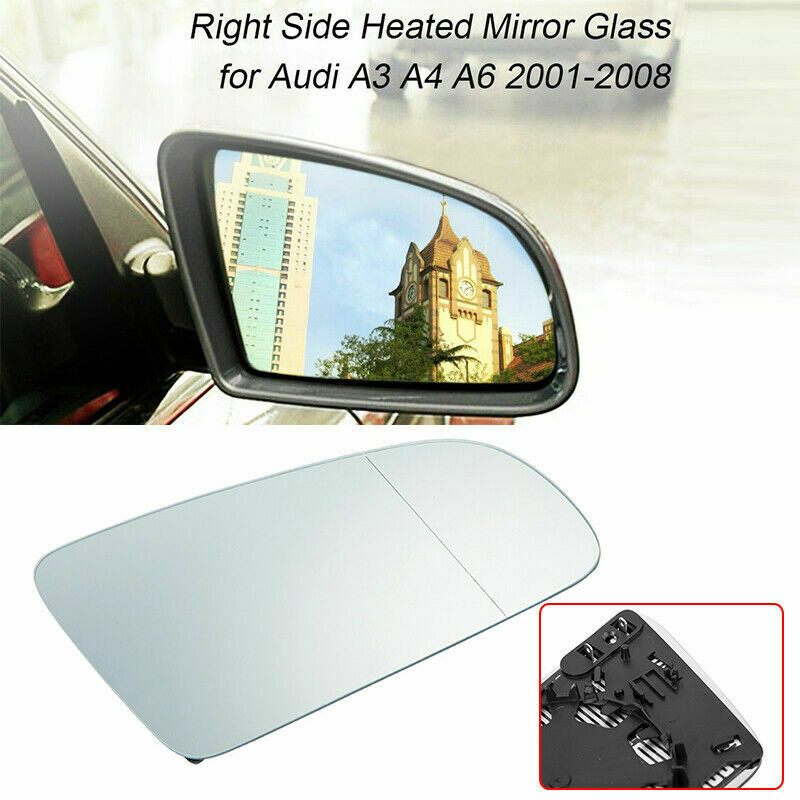Right Heated Mirror Glass Fit Audi A4 Sedan/Avant/S4/Cabrio 2001-2008 Replace