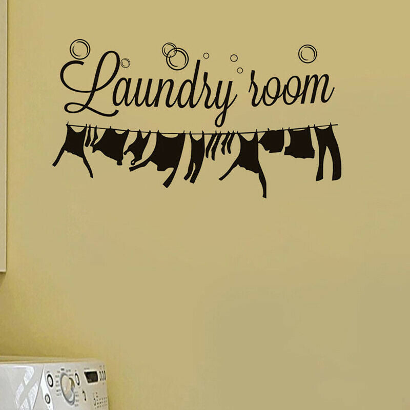 Laundry Room Door Home Decoration Quote Vinyl Wall Decals Art Stickers Re.l8