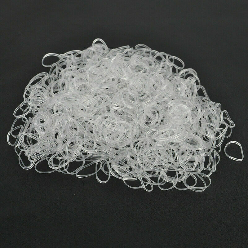 Lot 500x Mini Klar Haargummis Rastas Gummi Band Dreads Haarschmuck transparent