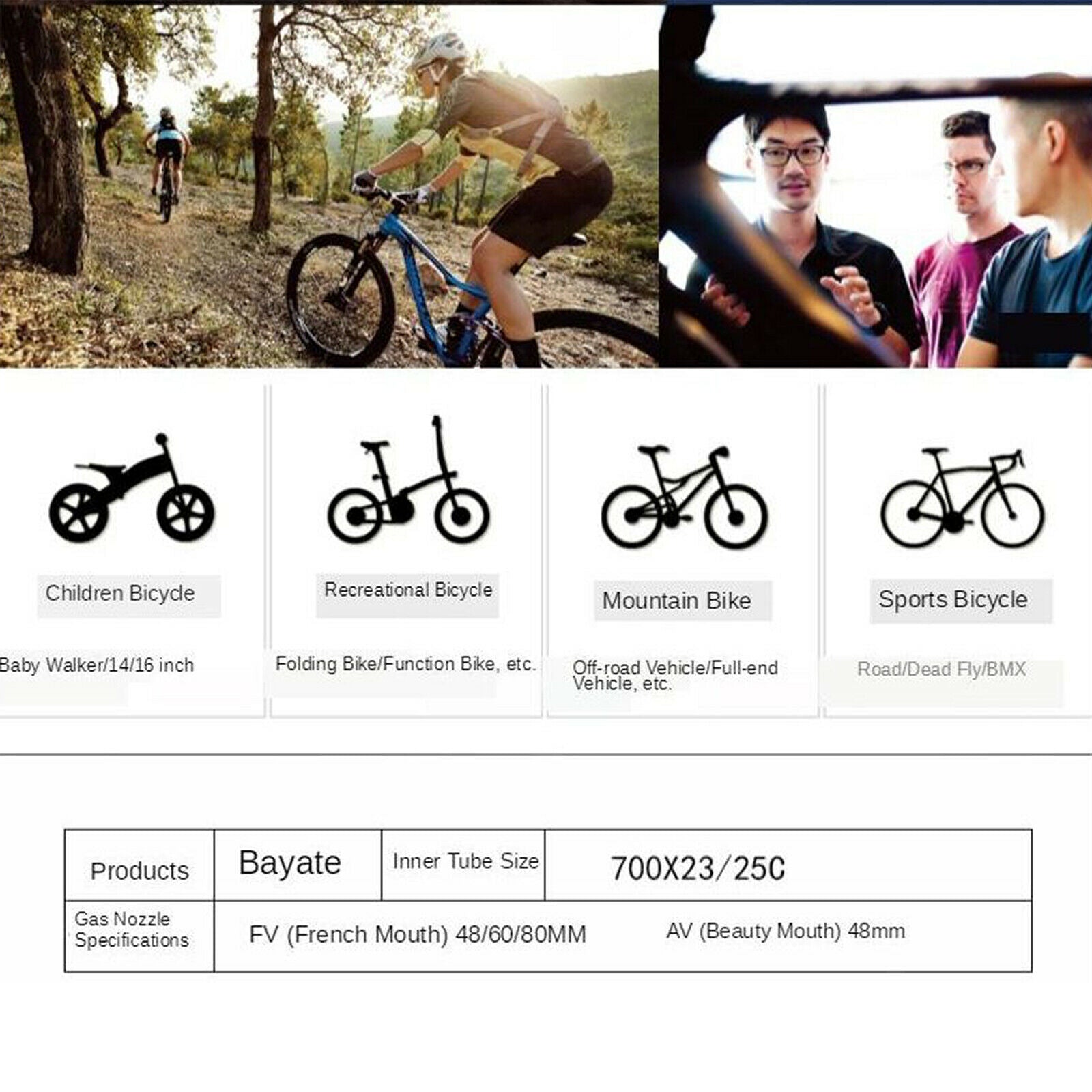 700 X 23C Mountain Bike Presta Valve Inner Tube - 60mm-  Tire Replacments