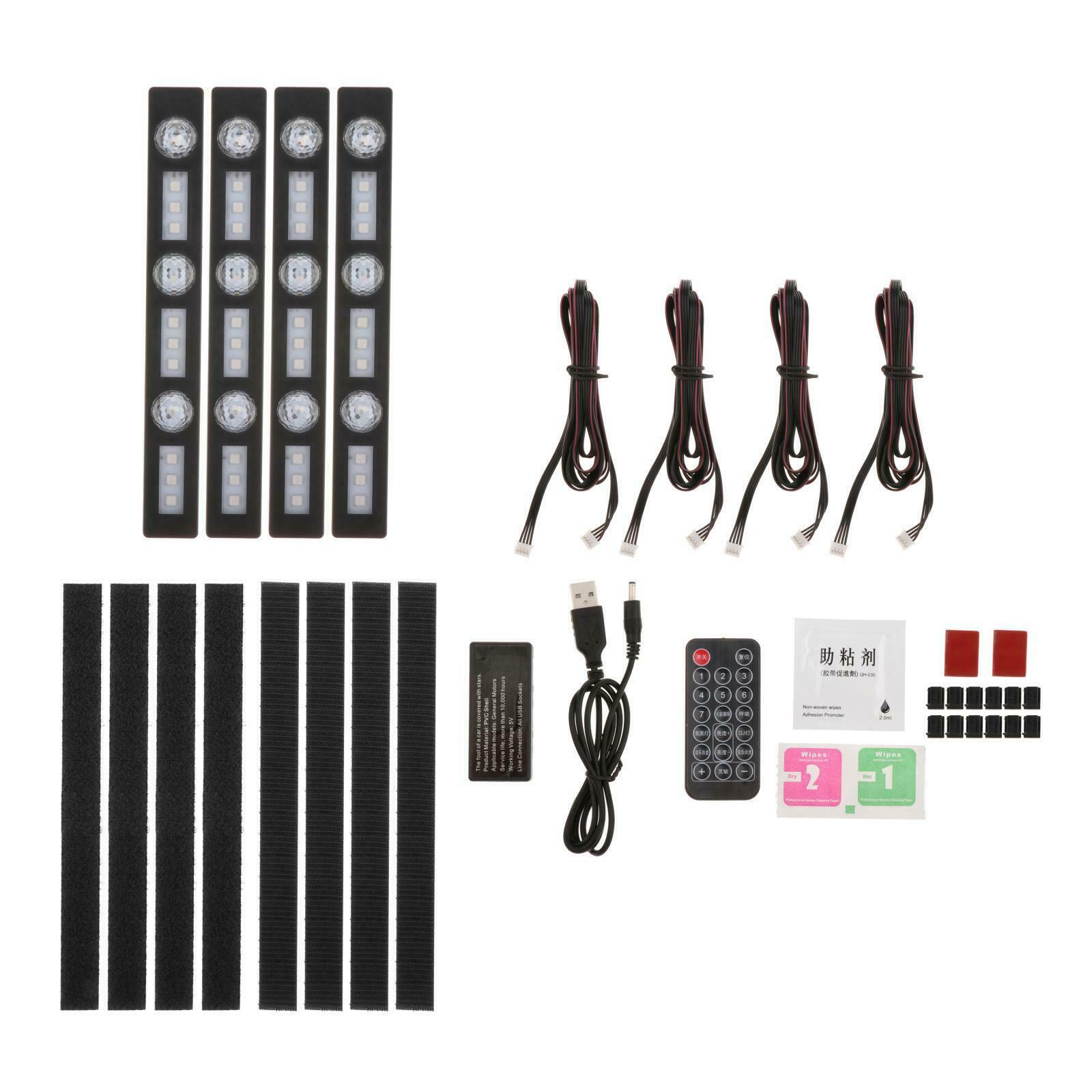 Car Interior Atmosphere LED USB Remote Control Lighting RGB + Bright Light