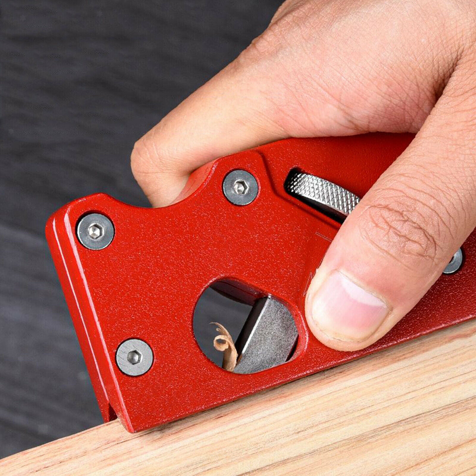 Woodworking Hand Plane Manual Ajdustable Chamfer Planer Edge Smoothing Red