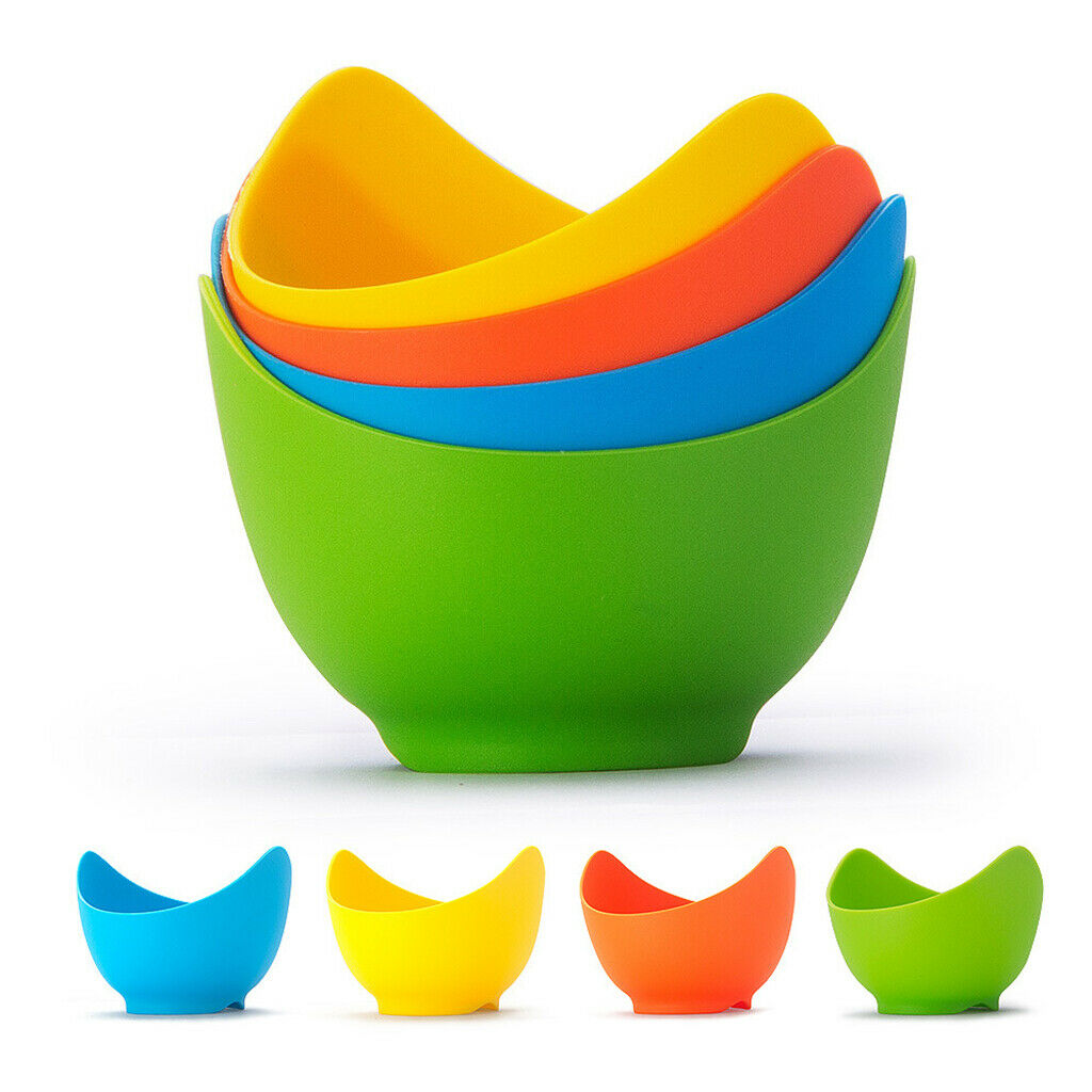 4pcs Poached Egg Cooker Egg Poacher Cup Poaching Pods Mold Kitchen Accessory