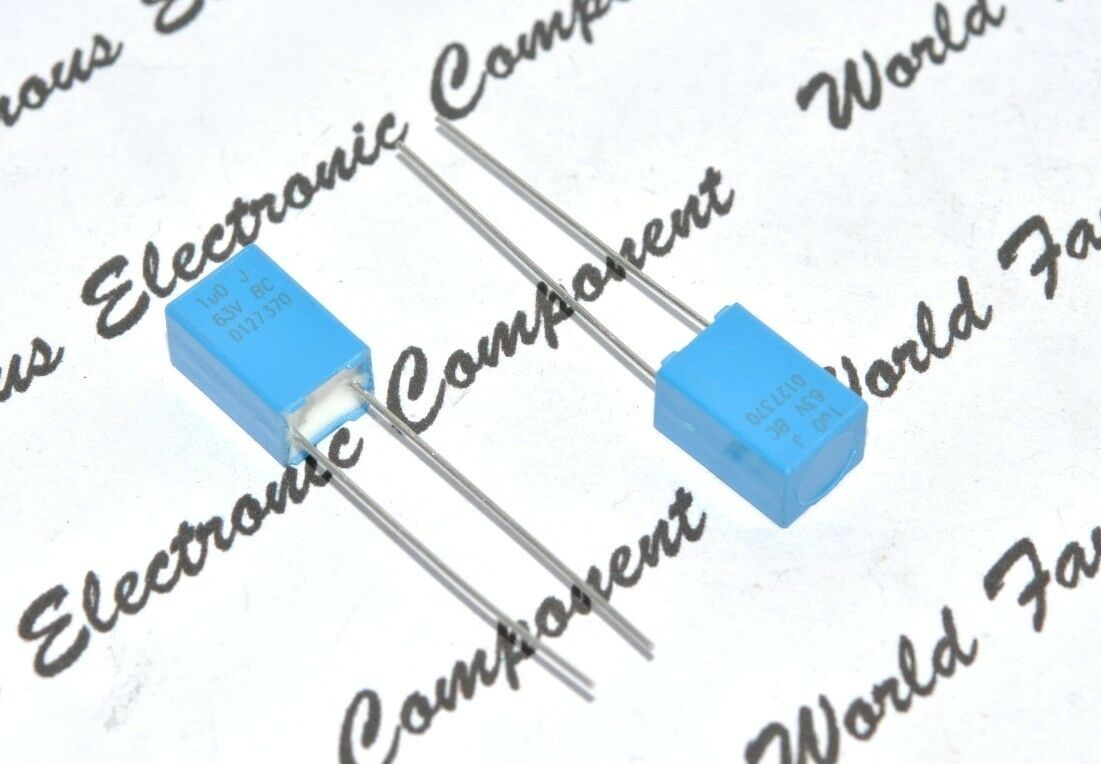 10pcs - BCcomponents MKT370 1uF (1µF) 63V 5% P:5mm Film Capacitor