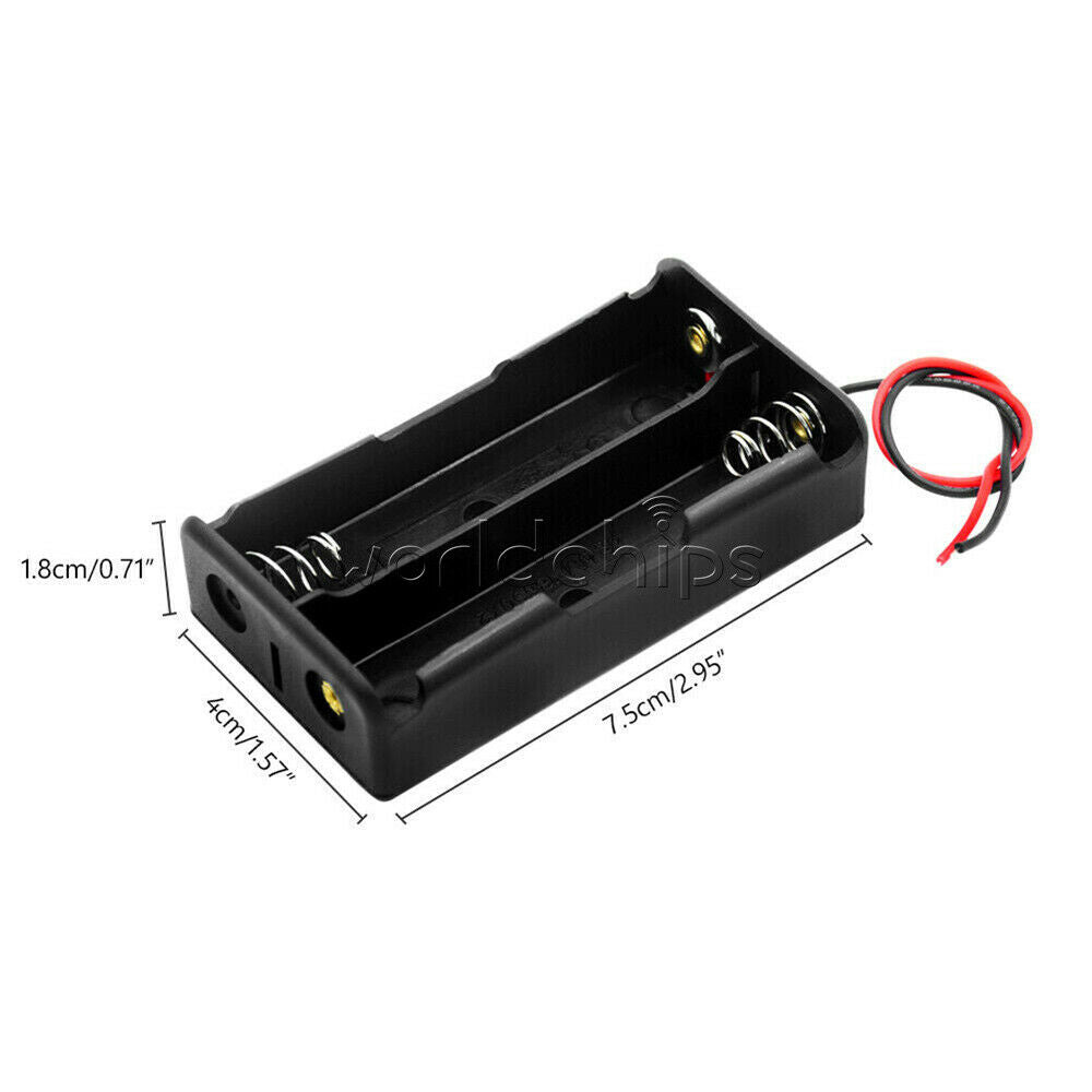 Black Battery Holder storage Box Case DIY For Battery Packs 2x 3.7V 18650 Cases