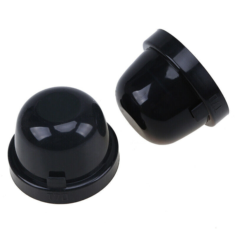 2PCS Car Motorcycle HID LED Headlight TR34RI Dust Cover Sealing Cap Black 2.76"