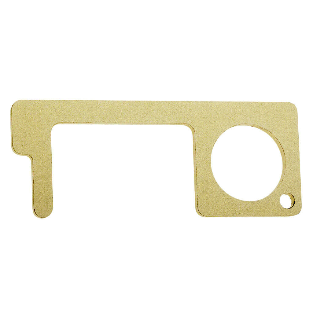 2x Portable Hand Brass Non-contact Door Opener Pusher Handle Key Tool Kit