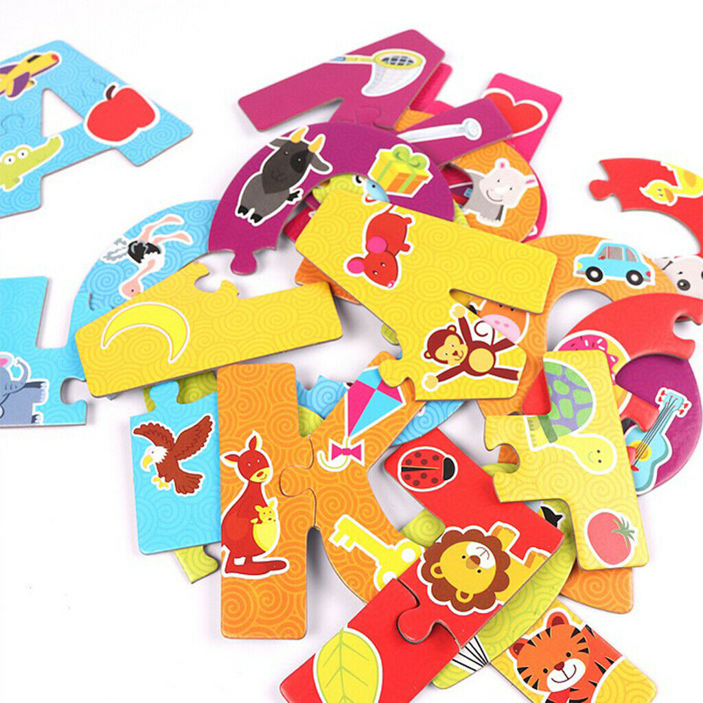 Cartoon Alphabet Jigsaw Puzzle Match Game Educational Novelty Toys Gift