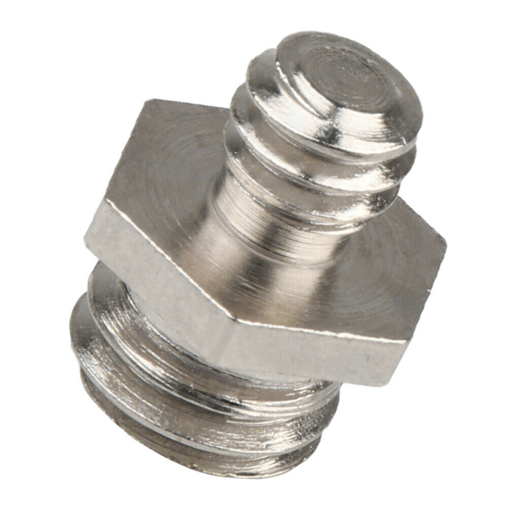 Dual 1/4" Male to 3/8" Male Threaded Screw Adapter for Photography Tripod
