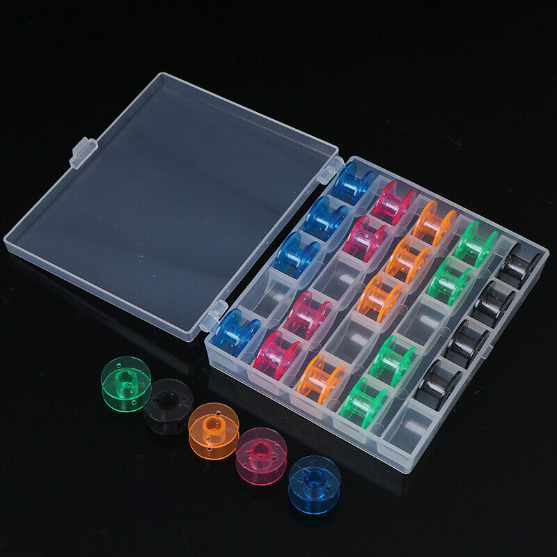 25Pcs/Set Empty Bobbins Sewing Machine Spools Storage Box for Sewing Mach.l8