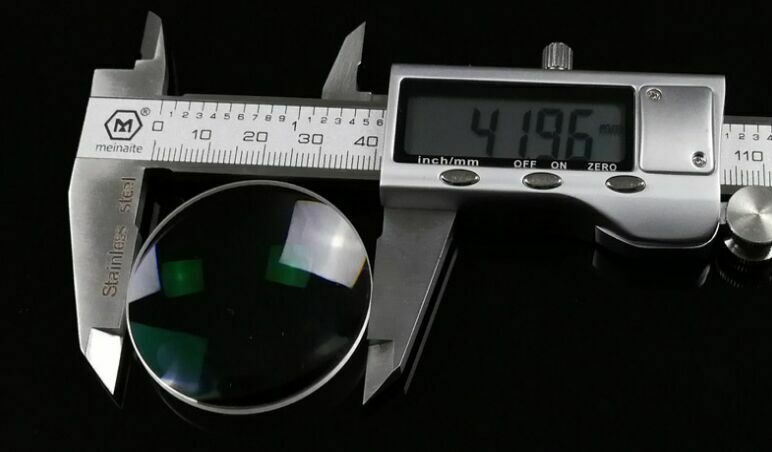 1PC Convex Lens Dia 42mm x 7.85mm Thick Focal Distance 65mm For Optical Test