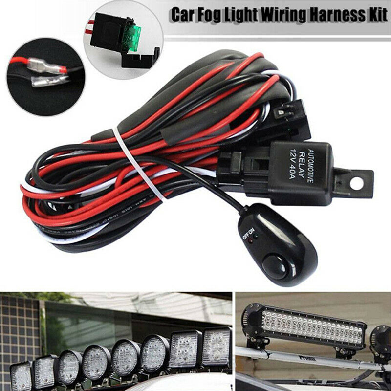 12V 40A Remote Control Wiring Harness Strobe Switch Relay LED Fog Light Bar BDAU