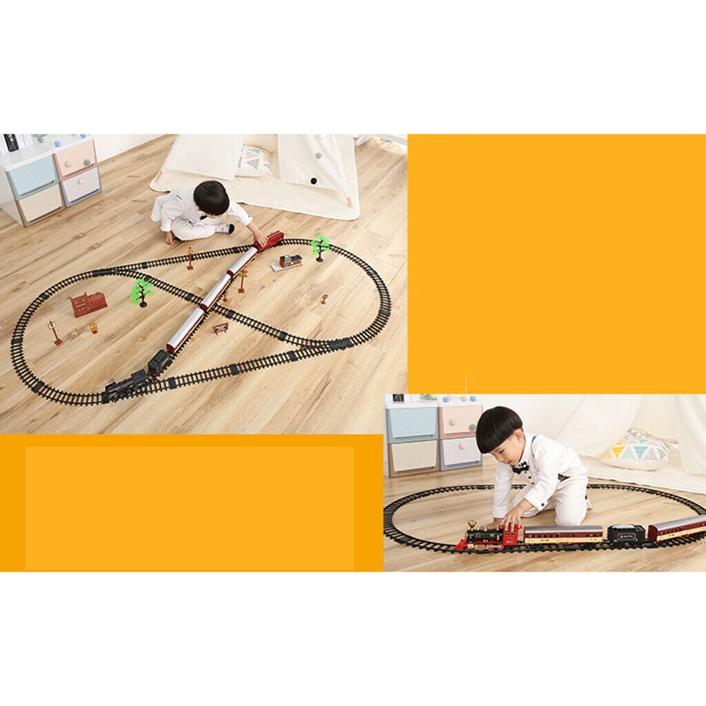 Kids Classic Locomotive Steam Train Battery Operated Train with Sound Lights