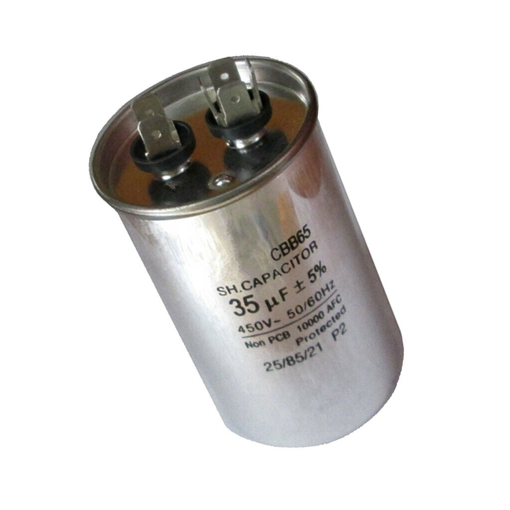 Pack of 2Pcs Waterproof CBB65 Aluminum Start Run Motor Capacitor MFD 35UF 450V