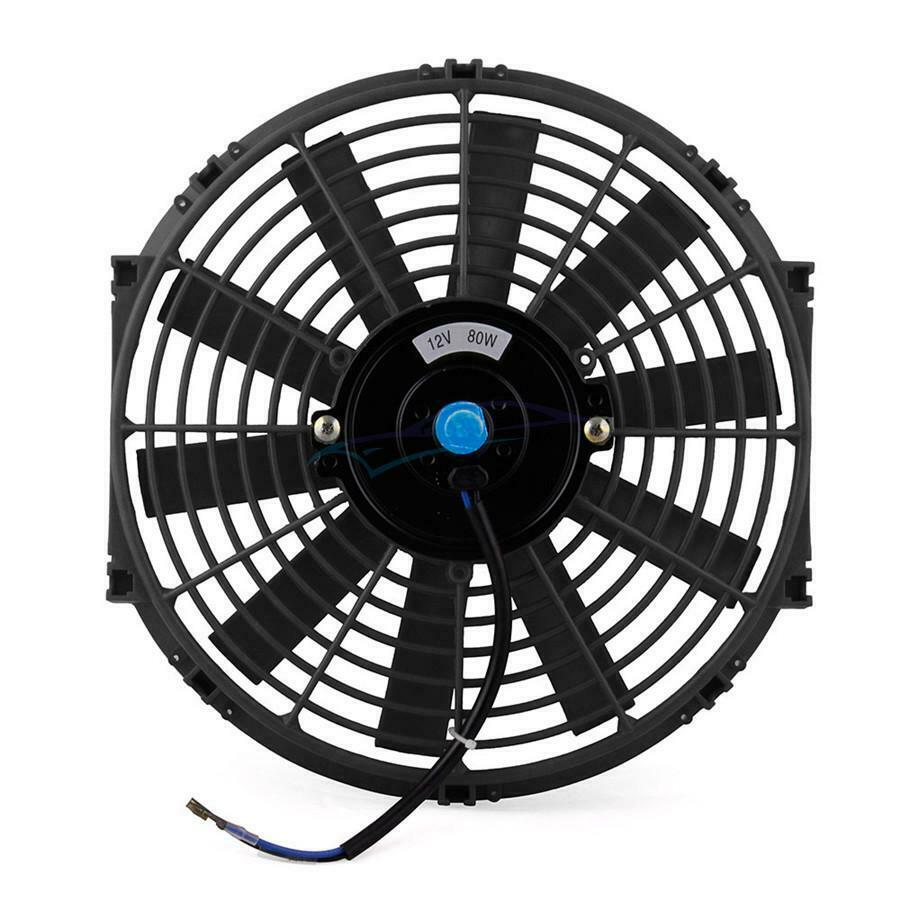 1 Set 80W 12V 1730 CFM Black Car Electric Radiator Cooling Fan With Mounting Kit