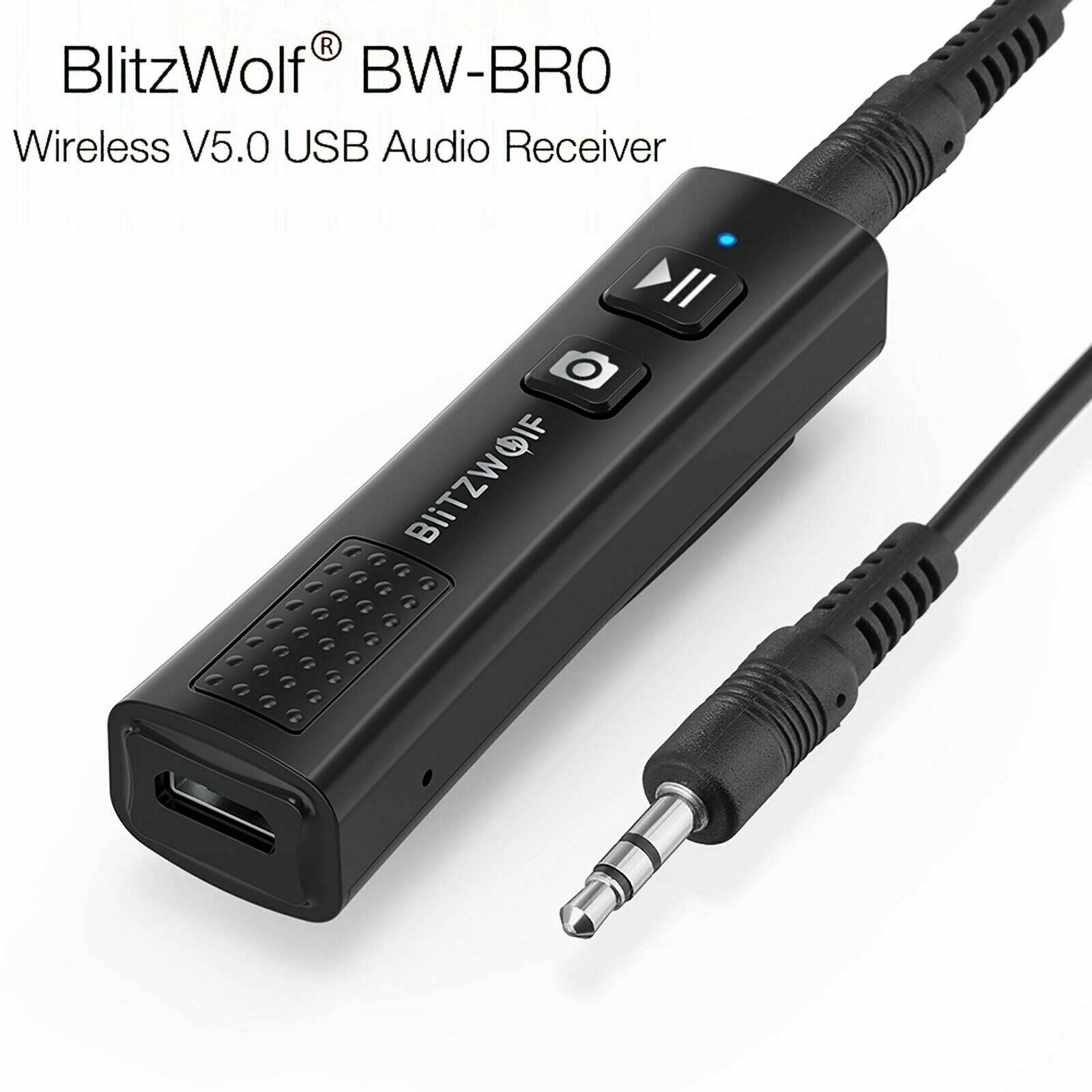 BlitzWolf 2 in 1 Mini Wireless Stereo USB Bluetooth V5 AUX Music Audio Receiver