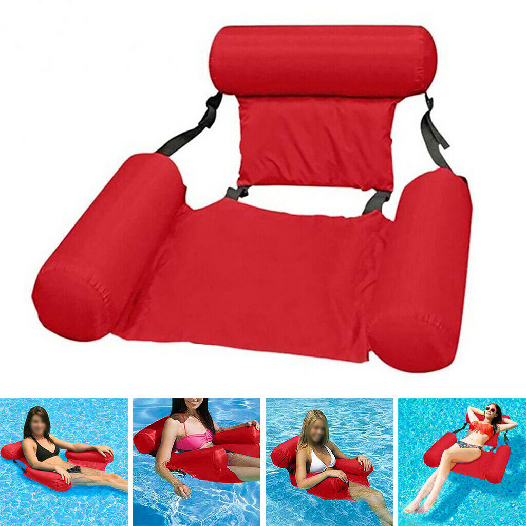 2Pcs Inflatable Floating Bed Row Water Amusement Lounge Summer Bed Lake