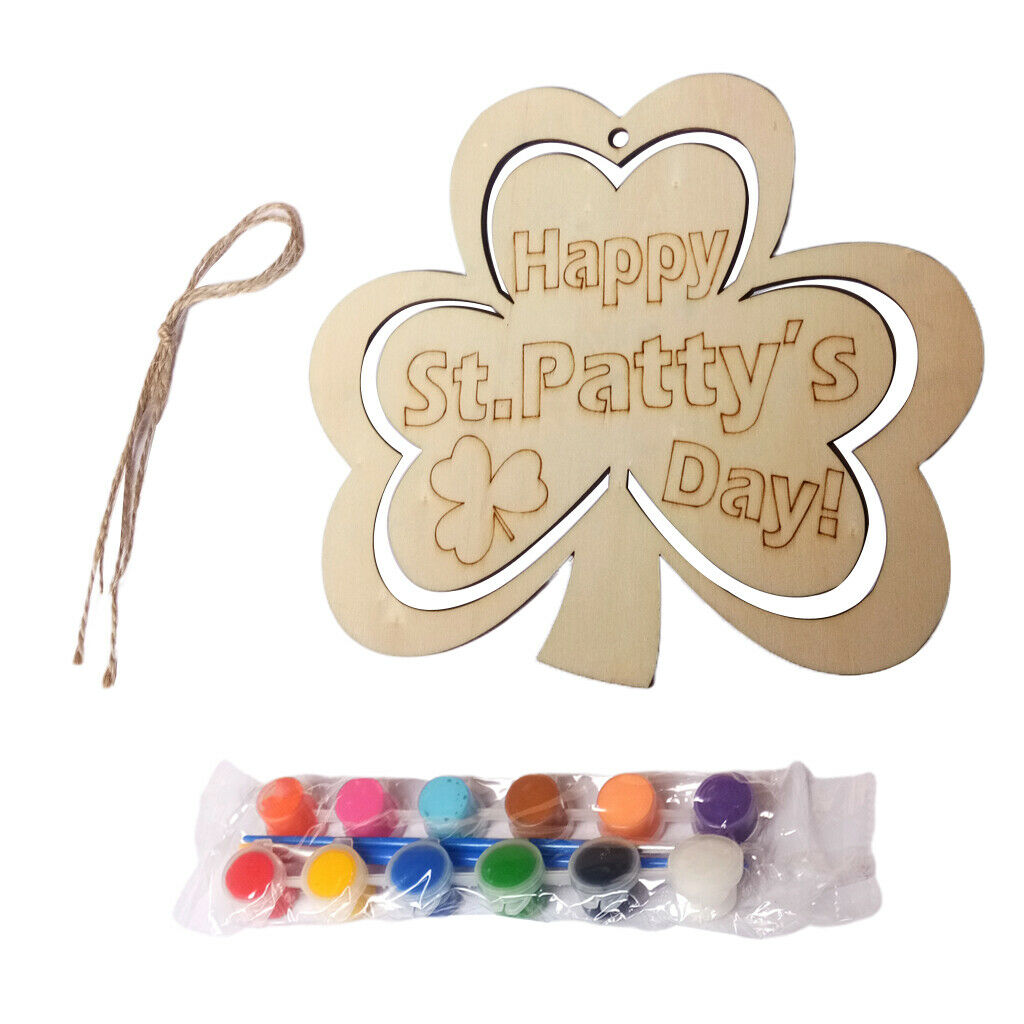 Pens Hanging DIY Wooden Shamrock st. Patricks Day Decor Irish Supplies Kit