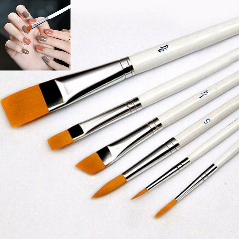 6x Art Painting Brushes Acrylic Oil Watercolor Artist Paint Drawing Brush Tools