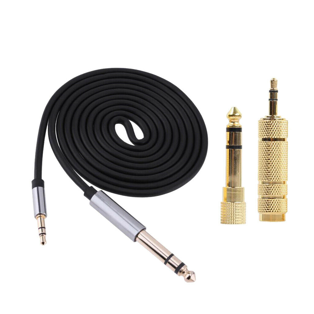 1.5m 3.5mm 1/8'' Male to 6.35mm 1/4'' Male Stereo Audio Cable for ,