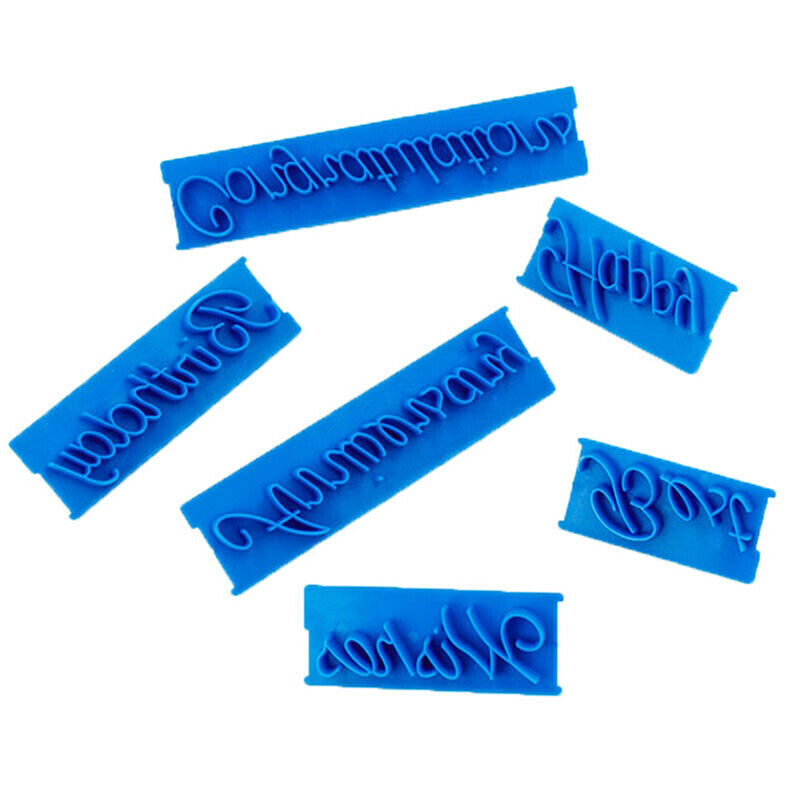 6pcs/set Plastic Letters Mold Happy Birthday Best Wishes Baking Molds Dec.l8