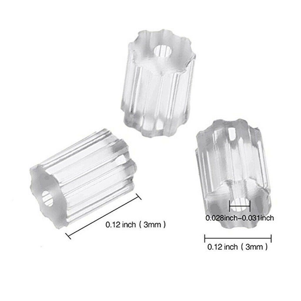 1000pcs Clear Rubber Earring Safety Backs Earring Hook Stopper Crafts 3x3mm