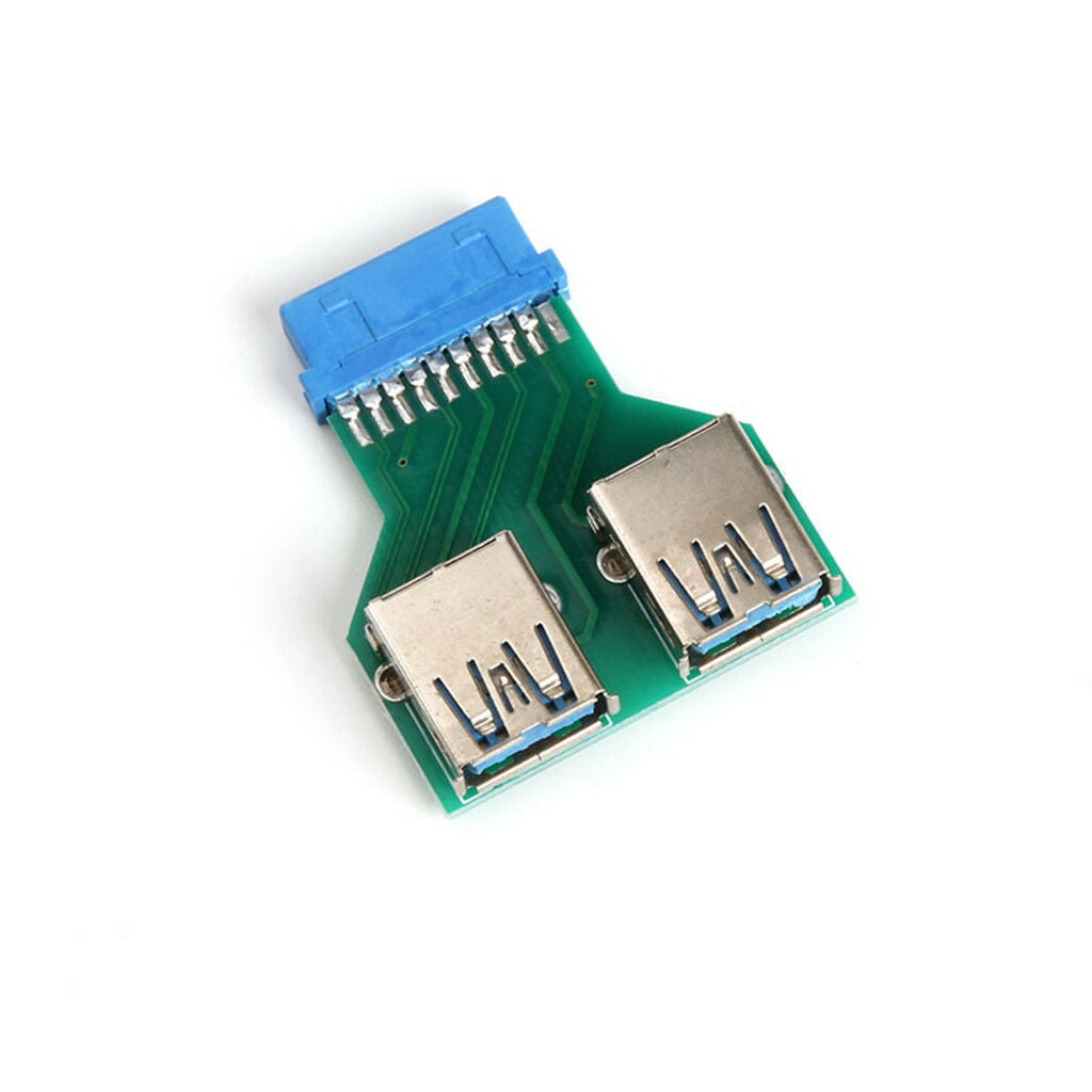 2 Ports Dual USB 3.0 A Female to Asus Motherboard 20 Pin Header Female Adapter