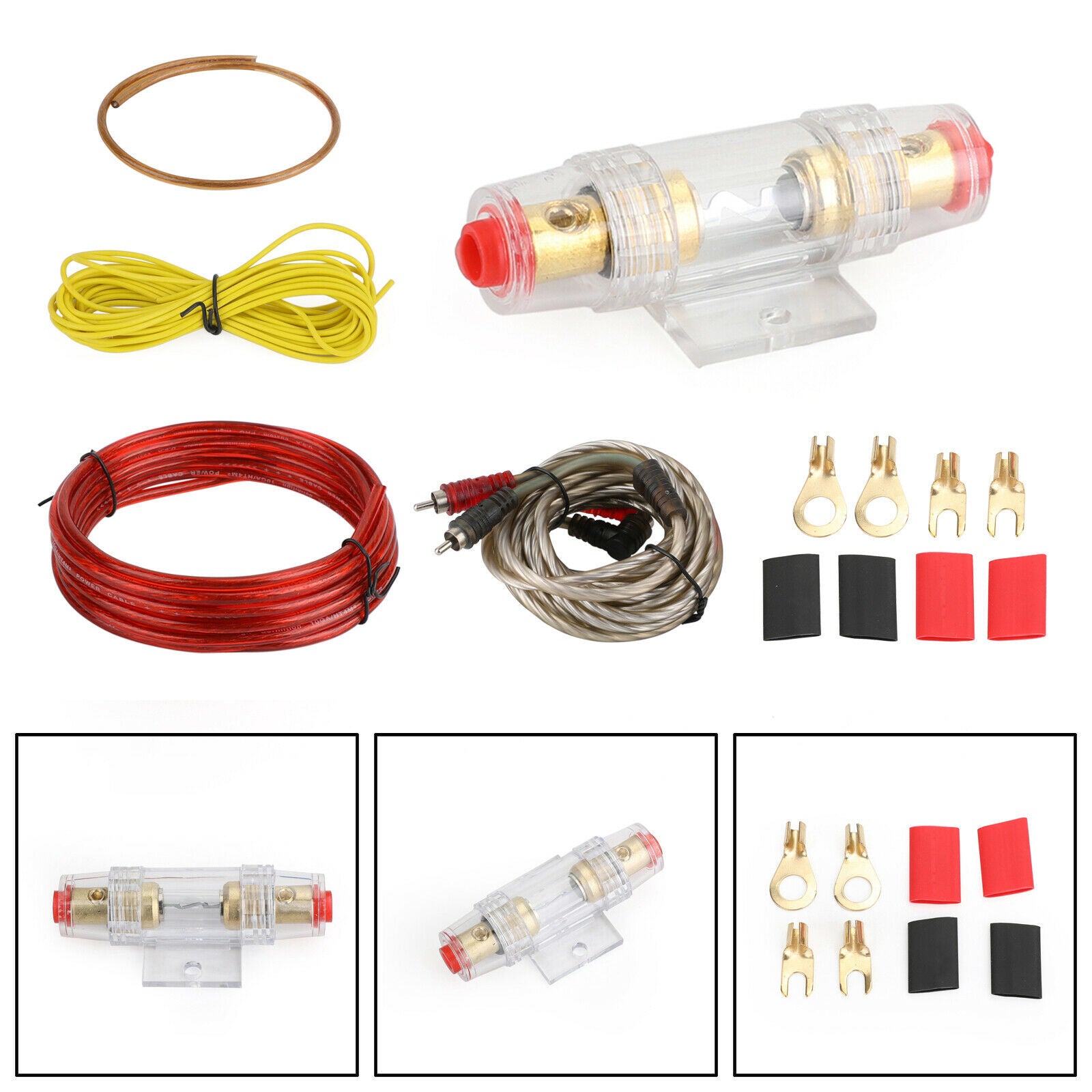 800W 5M Cable HT168 Car Amplifier Wiring Kit Audio RCA Sub FUSE Wiring Wire CN