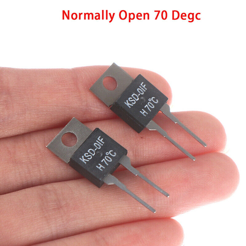 2Pcs  Normally Open Thermal Switch Temperature Sensor Thermostat KSD-01F 70 D WF
