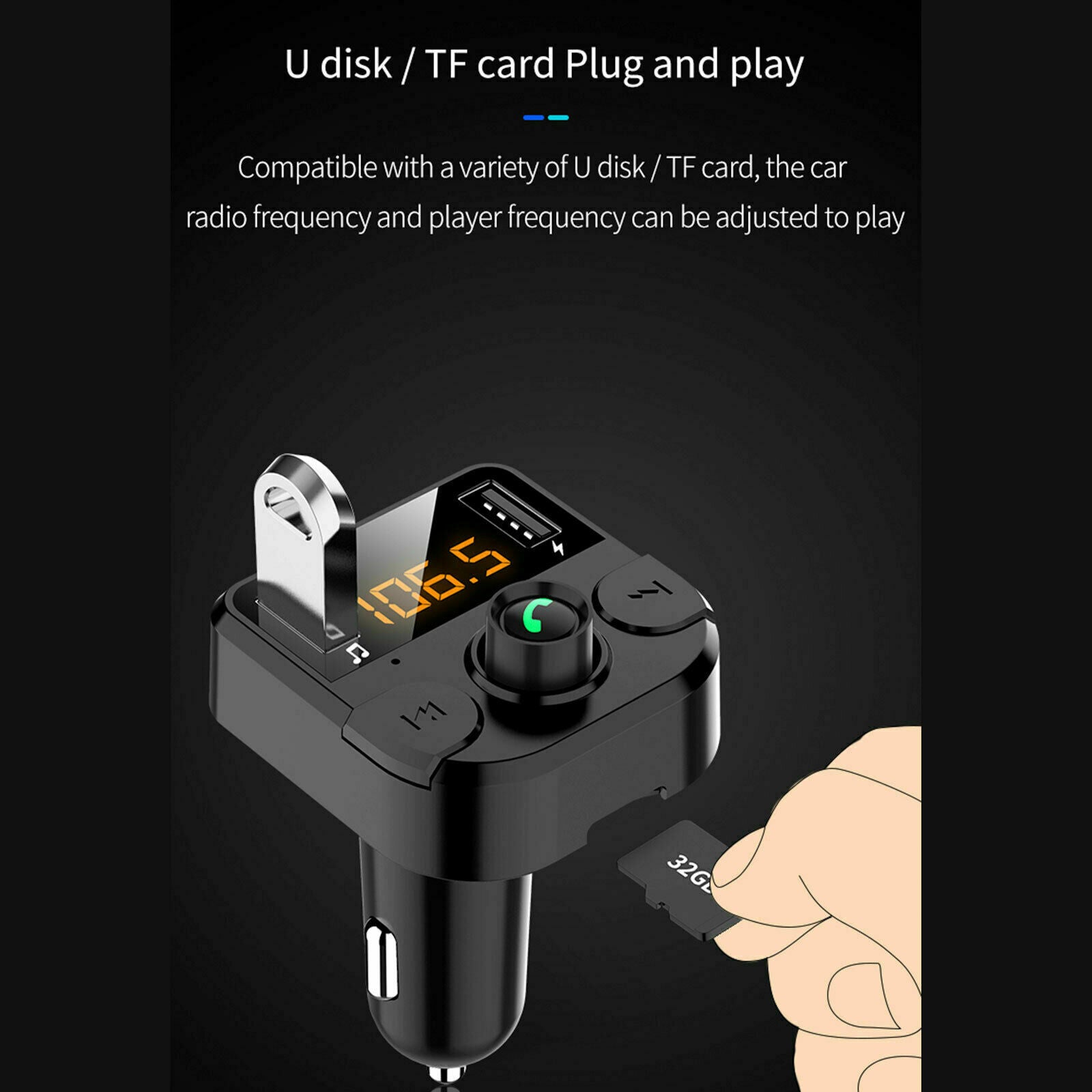 Car MP3 FM Transmitter Bluetooth Player Hands free Radio Adapter Kit USB Charger