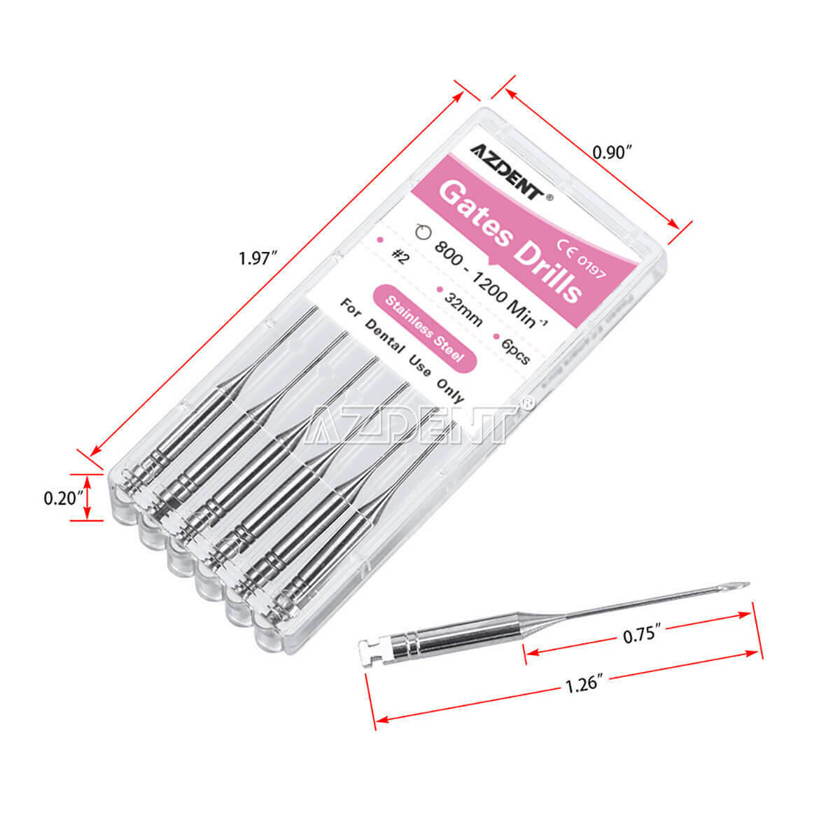 20Box Dental Gates Glidden Drills Endodontic Root Canal 2# 32mm Stainless Steel