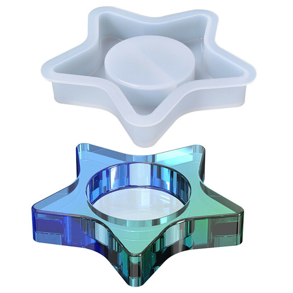 DIY Epoxy Silicone Mold Five-pointed Star Candle Holder Base Home Decor Craft