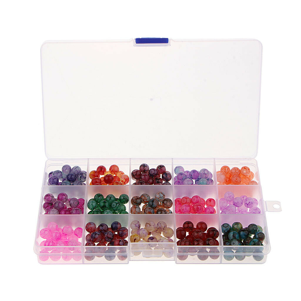 300Pcs 8mm Assorted Colors Crystal DIY Charms Baking Painted Beads DIY Bracelet