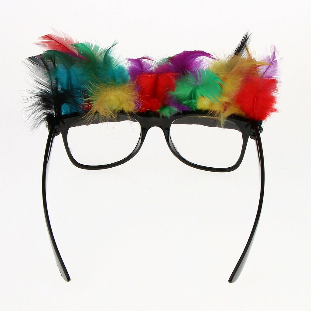 Festival Colorful Feather Rhinestone Glasses Christmas   Party Sunglasses