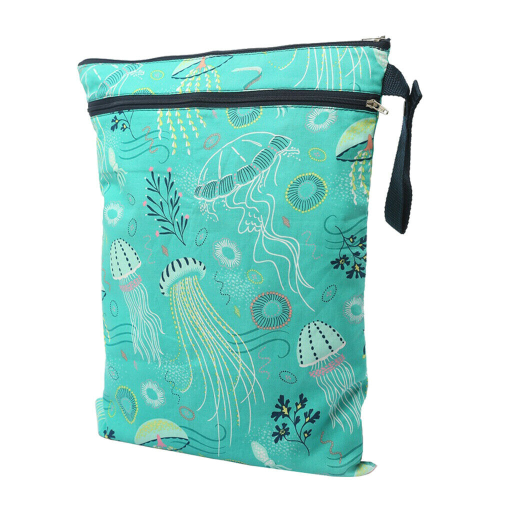 Waterproof Reusable Zip Pouch Infant Wet Dry Bag Cloth Diaper Nappy Green
