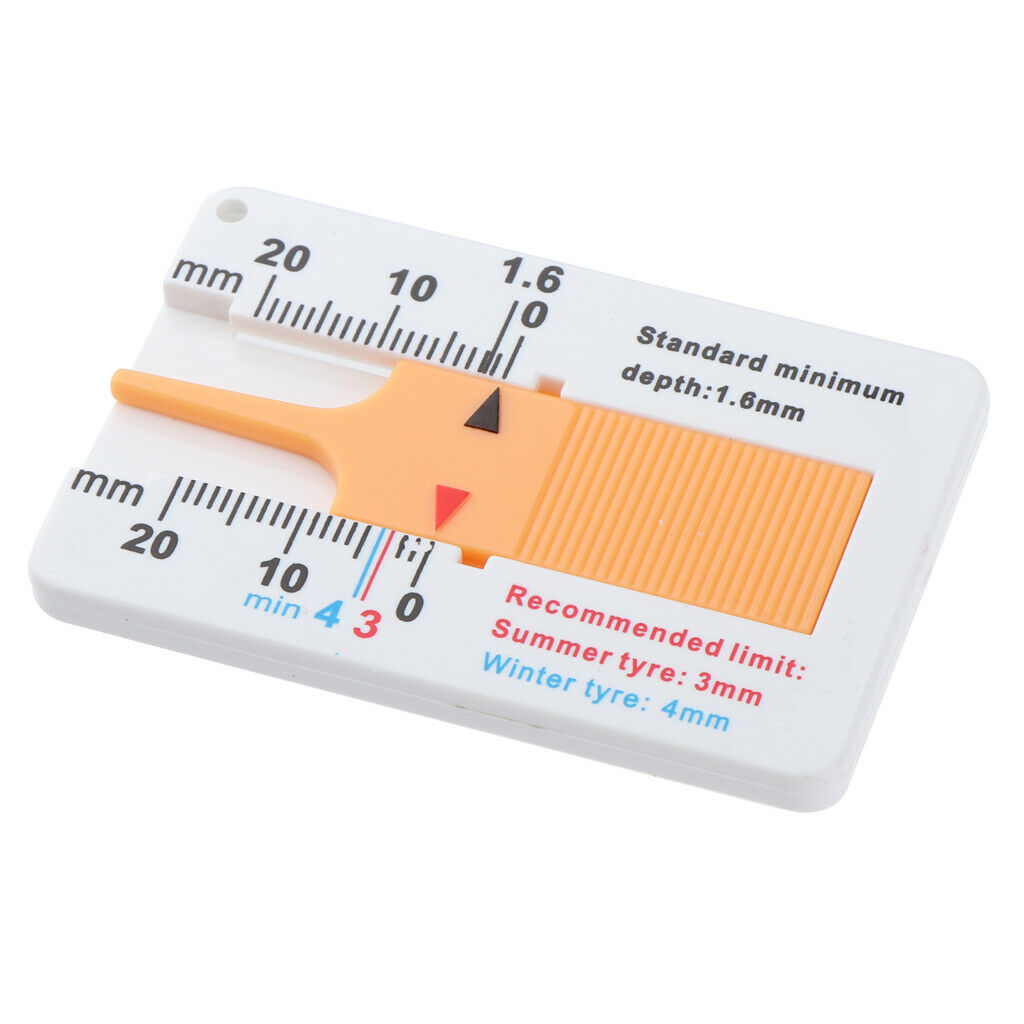 Car Steel +Plastic Tyre Tread Ruler Depth Gauge Meter Wheel Measuring Tool
