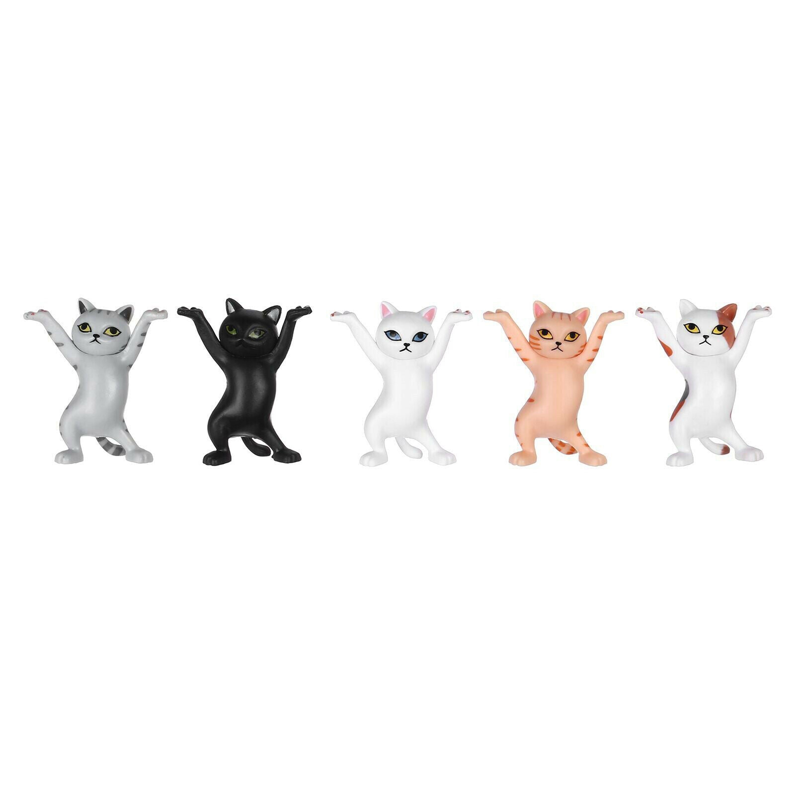 5pcs Dancing Cat Ornament Pen Holder Desktop Bracket Home Decor DIY Crafts