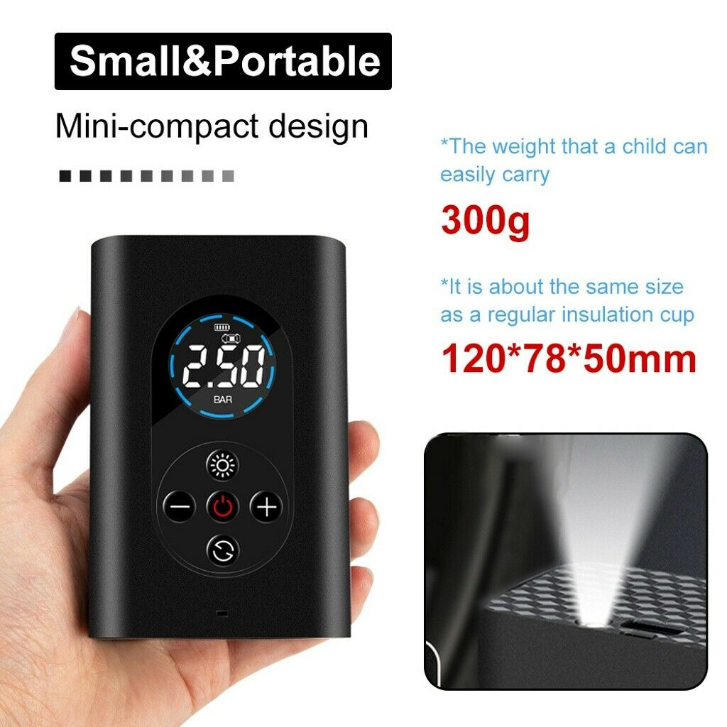 Auto Air Compressor LED Light 150PSI Electric Wireless Tire Inflator Air Pump