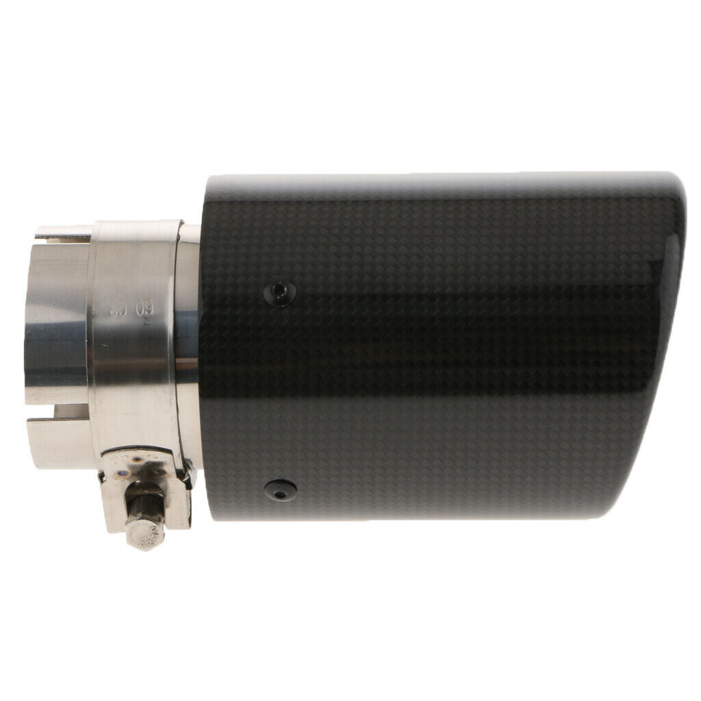 Black Carbon Fiber Car Rear Exhaust Muffler End Tail Pipe Tip 63mm Inlet