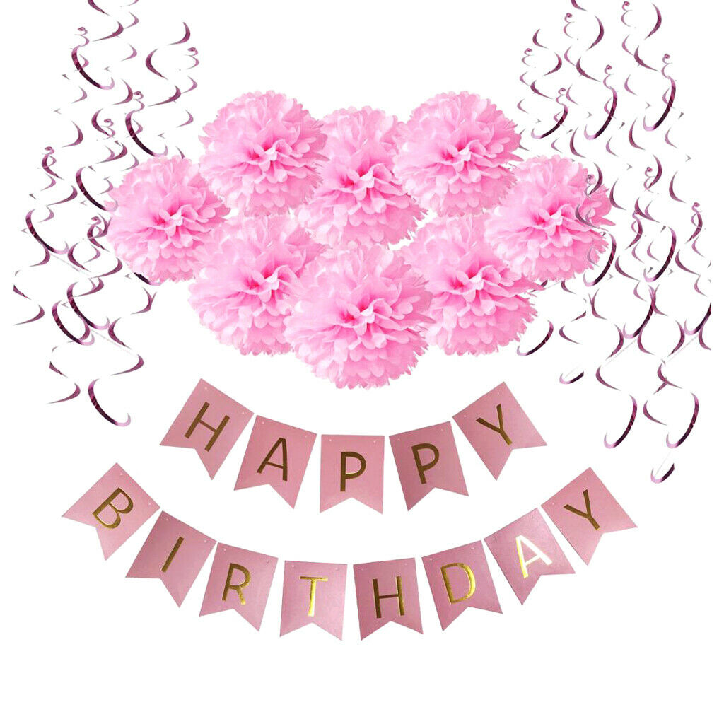 Happy Birthday Party Decoration Set for Princess Girls Party Home Decor