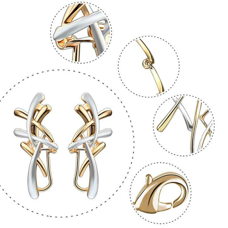 Women Luxury Necklace Ear Studs Set Wedding Bridal Girls Chain Pendant Earrings