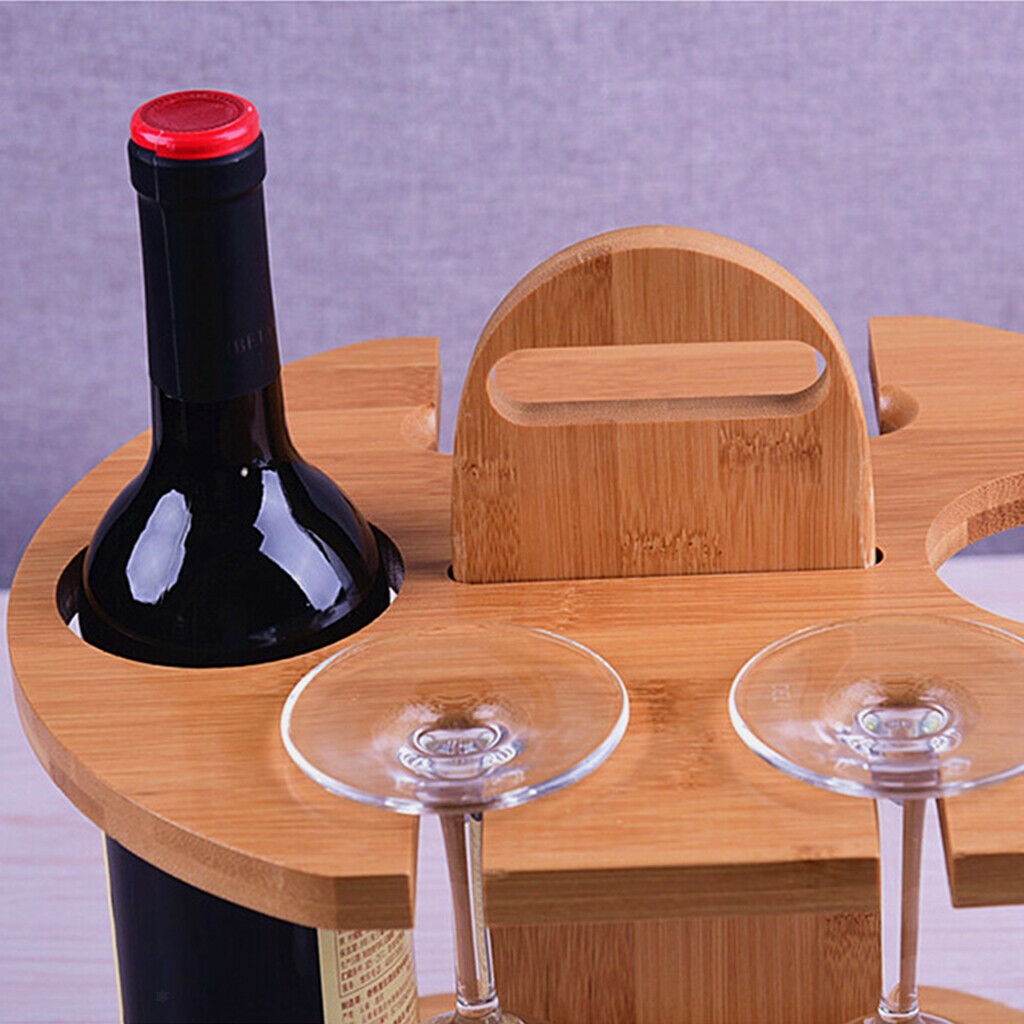 Household Bamboo Wine Cup Holder Organizer Stand Wine Glass Drying Rack