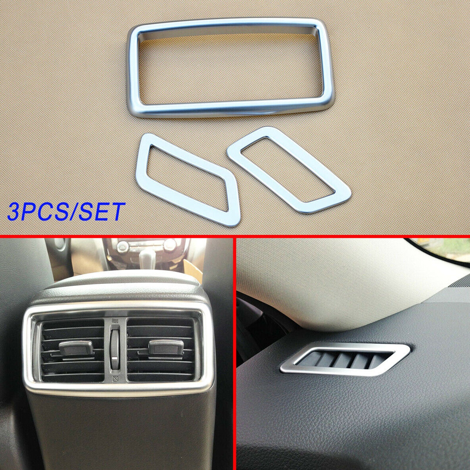 Chrome Accessories Air Vent Outlet Cover Trim For X-Trail Rogue T32 2014-2019