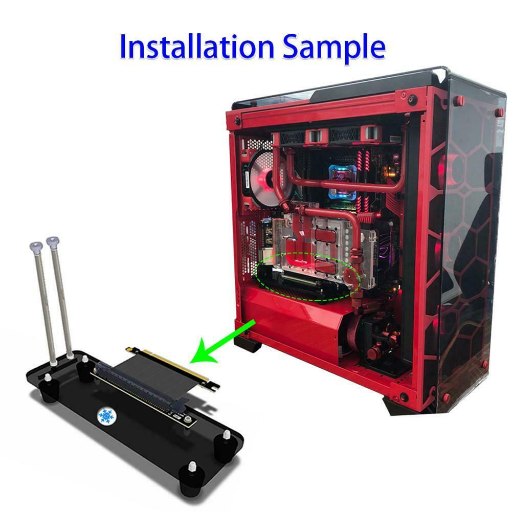PCI-E3.0 16X Riser Card Cooler Stand Vertical Graphics Card Holder Bracket