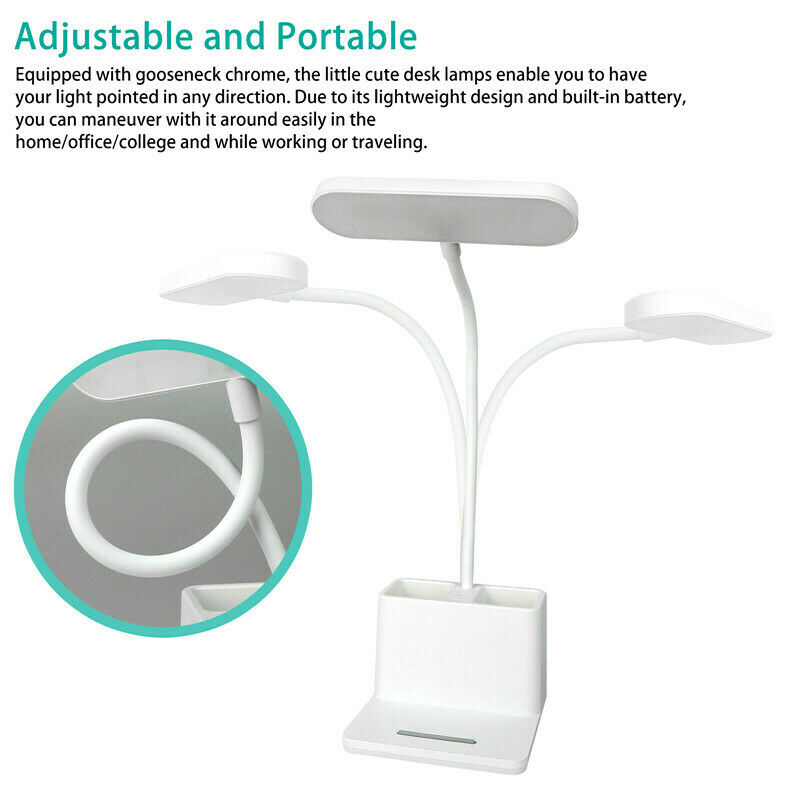 USB Rechargeable Dimmable LED Desk Lamp Table Reading Light Touch Control Gift