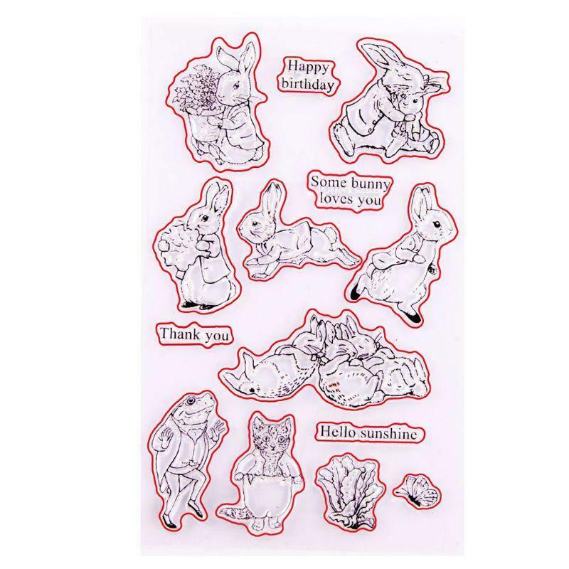 Thank You Bunny Seal Stamp with Cutting Dies Stencil Set DIY Scrapbooking Emboss