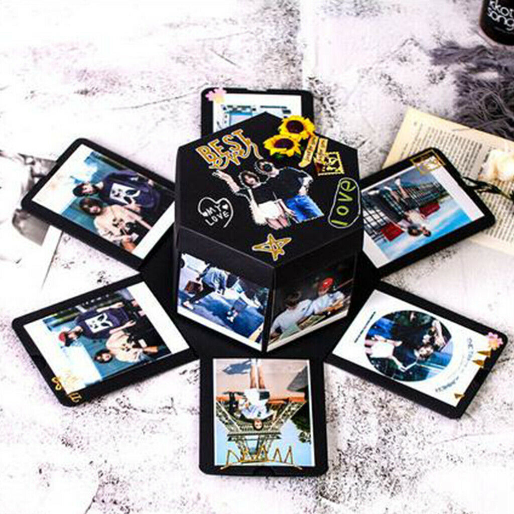 Hexagon Explosion Box DIY Scrapbook Photo Album For Valentine's Wedding Gift
