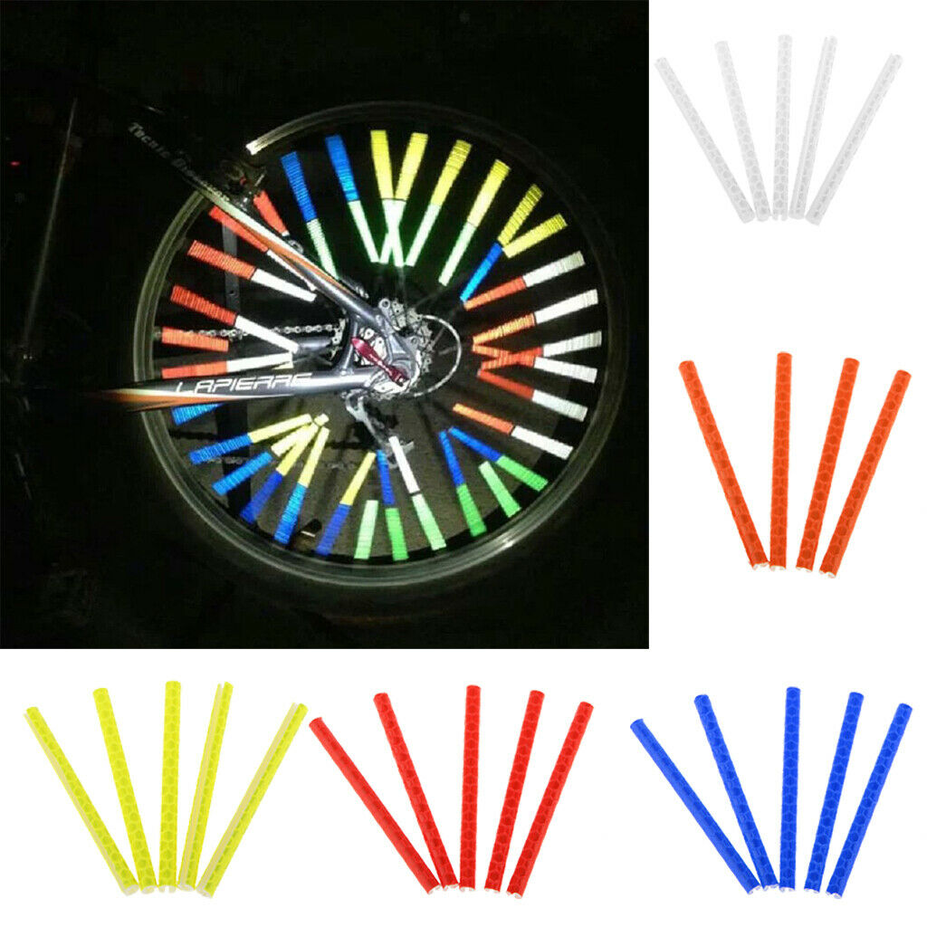Bike Cycling Reflective Spoke Rod Wheel Rim Reflector Clip On Tube -Orange