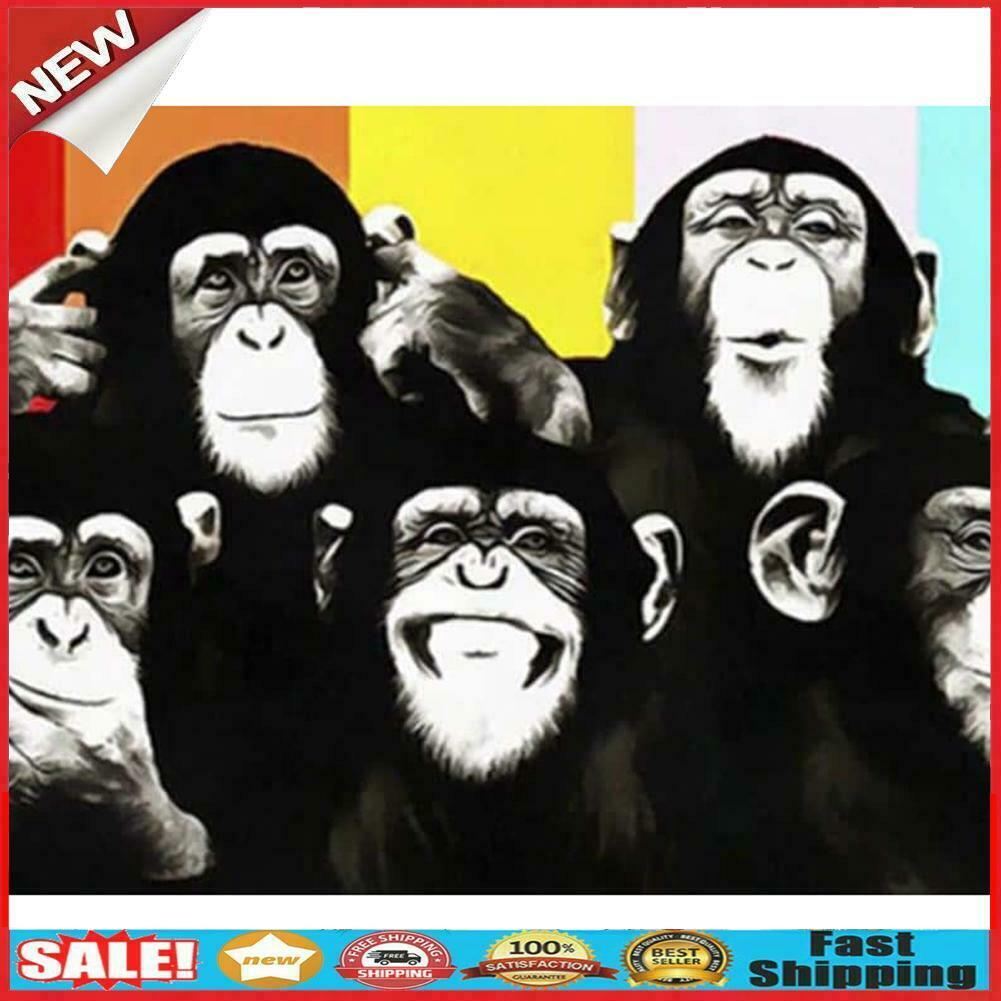 Gorilla Animal Oil Painting By Numbers Canvas Wall Drawing Kit DIY Home Art @