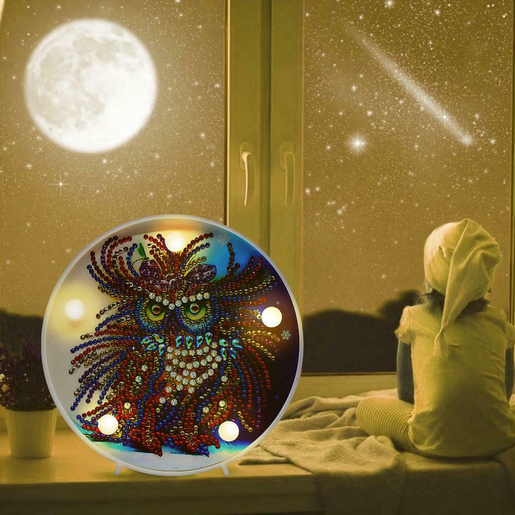 DIY Special-shaped Diamond Painting Light Bird Embroidery LED Night Lamp @